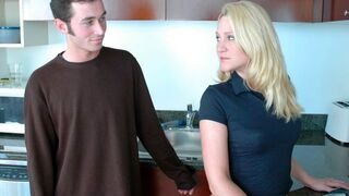 My Sisters Hot Friend - Alexis Malone takes a big young cock in the kitchen