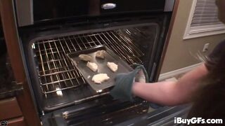Courtney James Finger Pussy while baking cookies