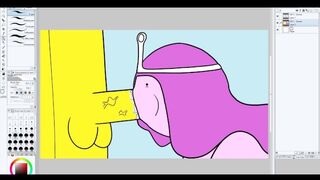 Drawing Adventure Time Porn - Princess Bubblegum Threesome With Starchy And Banana Guard (Speed-Art)