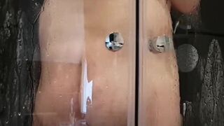 caught my Tinder sexaddicted stepbrother masturbate under the shower wearing fake breasts