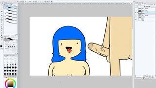 Speed-Painting Porn - Blue Haired Slut Begs For Cock