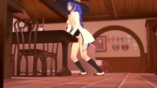 Roxy humping a table corner | Mushoku Tensei