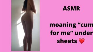Asmr: moaning “cum for me” under sheets