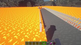 minecraft Jenny MOD Building a road through a lava lake