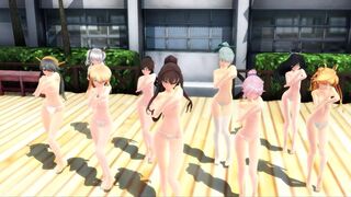 【MMD】Girls in the courtyard【R-18】