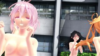 【MMD】Girls in the courtyard【R-18】