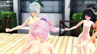 【MMD】Girls in the courtyard【R-18】