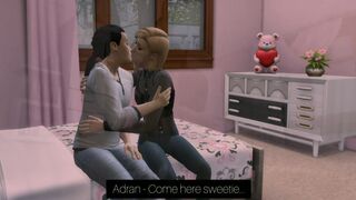 Sweet LadyBoy receives a client at home (Eng Sub The Sims 4)