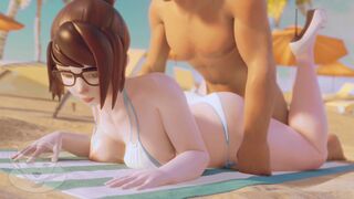Check out Mei From Overwatch wearing a sexy bikini with nipple slip ( Overwatch Parody )