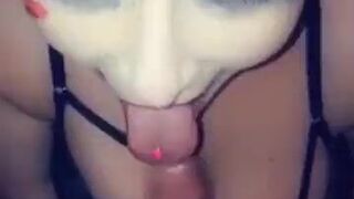 Teen slut gives spitty titfuck for cum on big tits, filmed on s. - Ameliaskye