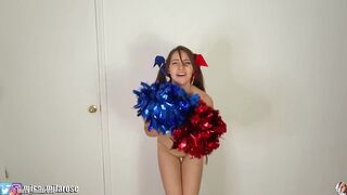 Slutty Brunette Cheerleader Performs