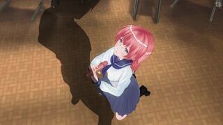 3D HENTAI Schoolgirl jerk off cock to her teacher