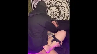 Tattooed amateur babe bound and fucked hard