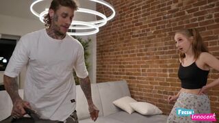 a Petite Fresh Girl is Fucked hard by a stranger.