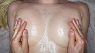 Massage my boobs with oil