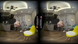 Baberotica VR - Solo babe, Candy Red masturbates in the kitchen, in VR