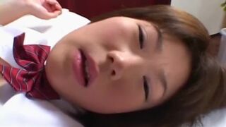 Cute Japanese schoolgirl gets fucked hard uncensored