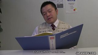 Japanese student, Sayaka Aishiro gives blowjobs to her professor, uncensore