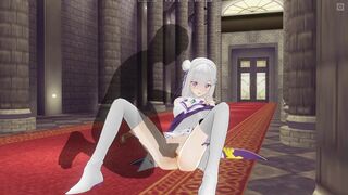 3D HENTAI Emilia feels fingers in her pussy