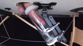 Milking Table Machine Pumps My Cock Dry