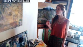 Twitch Girl Painting and Flashing her Boobs when Nobody's looking #53
