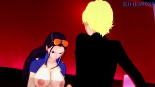 Nico Robin and Sanji have intense sex at a love hotel. - One Piece Hentai