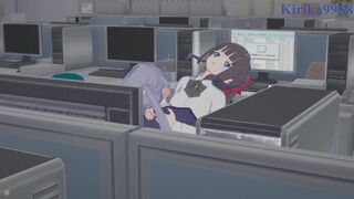 Hifumi Takimoto and Aoba Suzukaze have intense futanari sex - New Game! Hentai