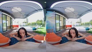 Hot Day By The Pool With Black Skinny Neighbor Alexis Tae VR Porn