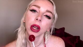 Face Fetish JOI Student Seduces Professor With Red Lipstick And Lollipop On FaceTime - Remi Reagan