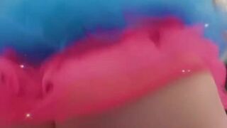 Clown Girl Cums on Big Dildo