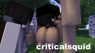 Chick With Huge Tits Takes Two Cocks [Minecraft Animation]