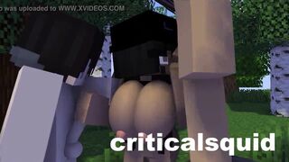 Chick With Huge Tits Takes Two Cocks [Minecraft Animation]