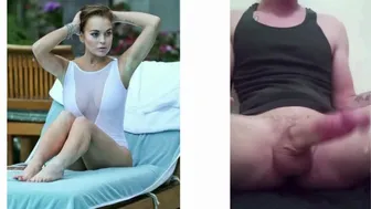 LINDSAY LOHAN CUM TRIBUTE (HANDS FREE CUMSHOT)