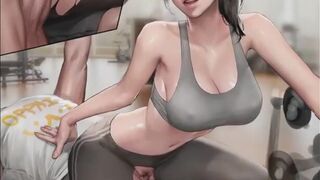 成人小说/ASMR 健身房里，被女会员骑在鸡巴上榨精~