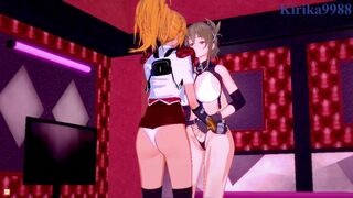 Chitose Kisaragi and Excellen Browning have an intense lesbian play - SRW V & IMPACT Hentai