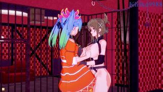 Az Sainklaus and Chitose Kisaragi have an intense lesbian play - Super Robot Wars 30 & V Hentai