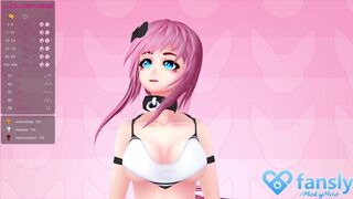 Pink Vtuber squirting. And weirdness (Chaturbate 23/04/22) Fansly!