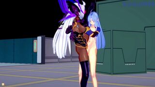 T-elos and Suzuka-Hime have intense futanari sex - Xenosaga & SRW OG Saga: Endless Frontier Hentai