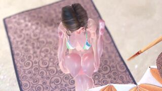 Futa Pussyfucking, Anal Sex and Facial Cumshot - 3D Animated Futanari by the Pool