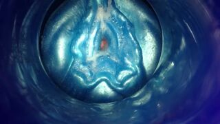 Alien Fleshlight internal view of my super wet self lubricated precum dick pov