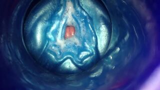 Alien Fleshlight internal view of my super wet self lubricated precum dick pov