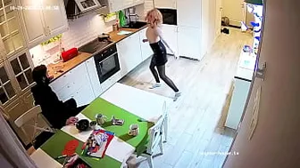 Voyeur House TV - Dancing Girl Gets Blow & Fuck At Kitchen