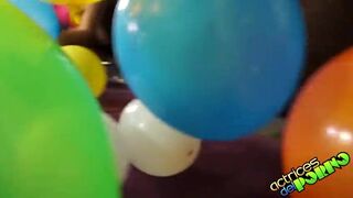 Orgy and balloon party at Nacho Vidal's Mansion