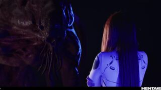 Real Life Hentai - CGI Monster Alien fucks Purple Bitch ASS - Hentai - Anime