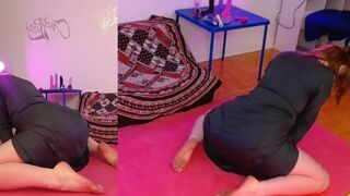 Adorable Redhead Rips Big Farts Barefoot in a Silk Dress