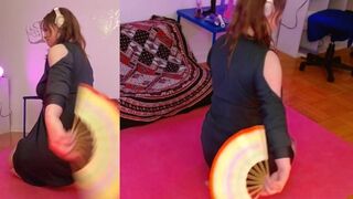 Adorable Redhead Rips Big Farts Barefoot in a Silk Dress