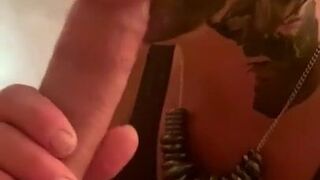 Big tittie tattooed girl tickling my dick