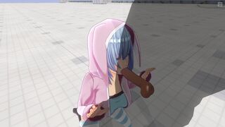 3D HENTAI Cute girlfriend after a walk sucked a big dick