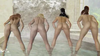 DOA Kasumi, Tina, Momiji, Mai Shiranui Sexy Nude Dance (NO SEX) 3D Hentai