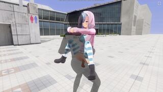 3D HENTAI Cute girlfriend fucks on the roof of the mall